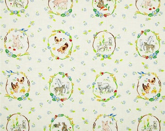 Country Days Cameo Animal Cotton Quilt Fabric Red Rooster By the Yard
