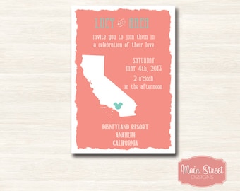 California State Disney Wedding Invitation