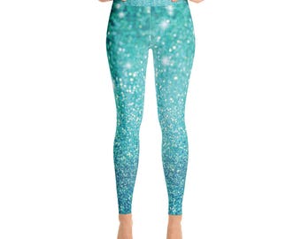 Blue Glitterati - Yoga Leggings