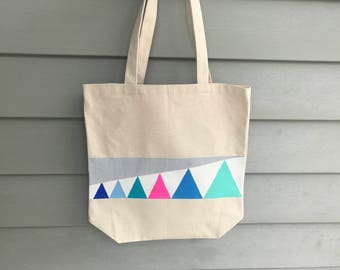 Neon Triangles Tote Bag