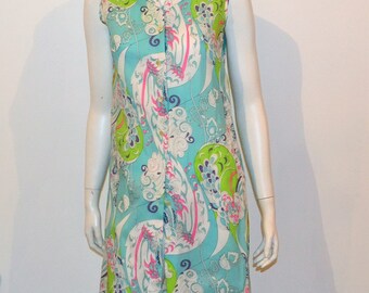Vintage Dress Summer Shift Mod Print