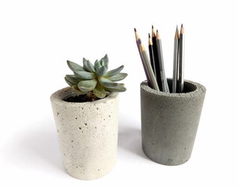 Concrete Pot for Succulent Cactus Grey Urban Industrial Planter Home Decor