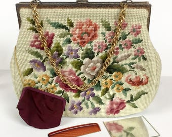 Vintage 1950s Tapestry Handbag