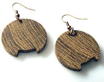 Wooden Earrings From Iroko Wood / handmade / wood boho earrings