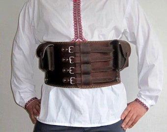 Leather belt, belt beekeeper, waist belt, wide belt, Brown Corset Leather, corset