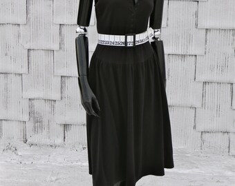 80's Snap Front Tank Dress W/ Gathered Skirt