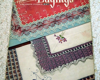Vintage Handkerchief Edgings, J&P Coats and Clark Book No. 282 Vintage 1951