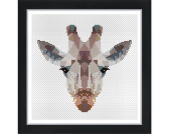 Geometric Giraffe - Low Poly Art - Counted Cross Stitch Kit