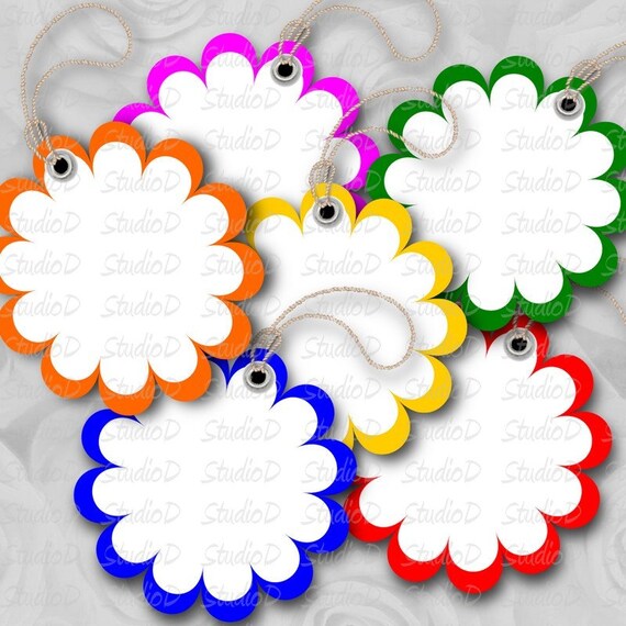 Blank Gift Tags printable colorful flower blank tags for