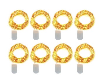 String Lights 8 Sets Outdoor Lighting 30 Micro LED 9.8ft indoor party fairy lights Battery Operated Copper Wire batteries included