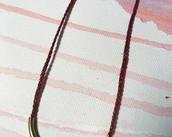 BRASS & BRAIDED NECKLACE