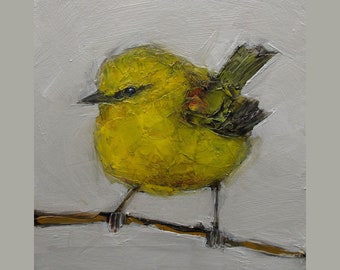 ONE FREE!!! 25% off sale Four Prints of Yellow Warbler BIRD Birds Colette W. Davis 4x4 Art Giclee print