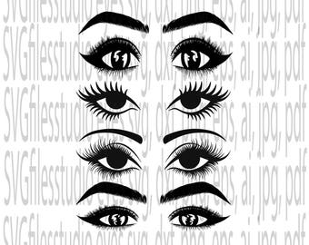 T-shirt svg, Eyelashes SVG File, Makeup SVG File, eye svg, woman svg, eyebrow svg, jumper svg, eyelashes cut files, dxf, png, eps, jepg, pdf