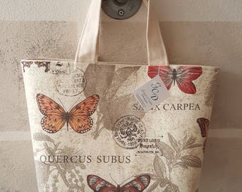 Petite Little Tote Bucket Bag in Persimmon Butterfly