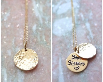 Gold or silver secret message necklace, Hand stamped custom phrase, friendship necklace, hidden message locket, pearl