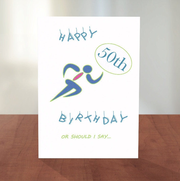 Happy Birthday Runner 50th Birthday Card for Runner 40th