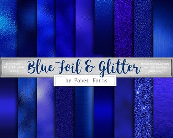Blue foil digital paper, blue foil scrapbook paper, blue foil backgrounds, blue foil textures, blue foil, blue glitter, metallic blue, royal