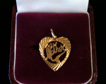 Beautiful Gold Filled Mother Heart Charm.