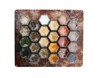 Medium One-of-a-Kind Naturally Rusted Wall Plate // Create a Rustic Wall Hanging Magnetic Spice Rack! (Jars Not Included)