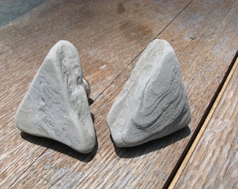 NATURAL Beach Stone Cabinet Knobs GREY ABTRACT Beach Stone Cabinet Knobs