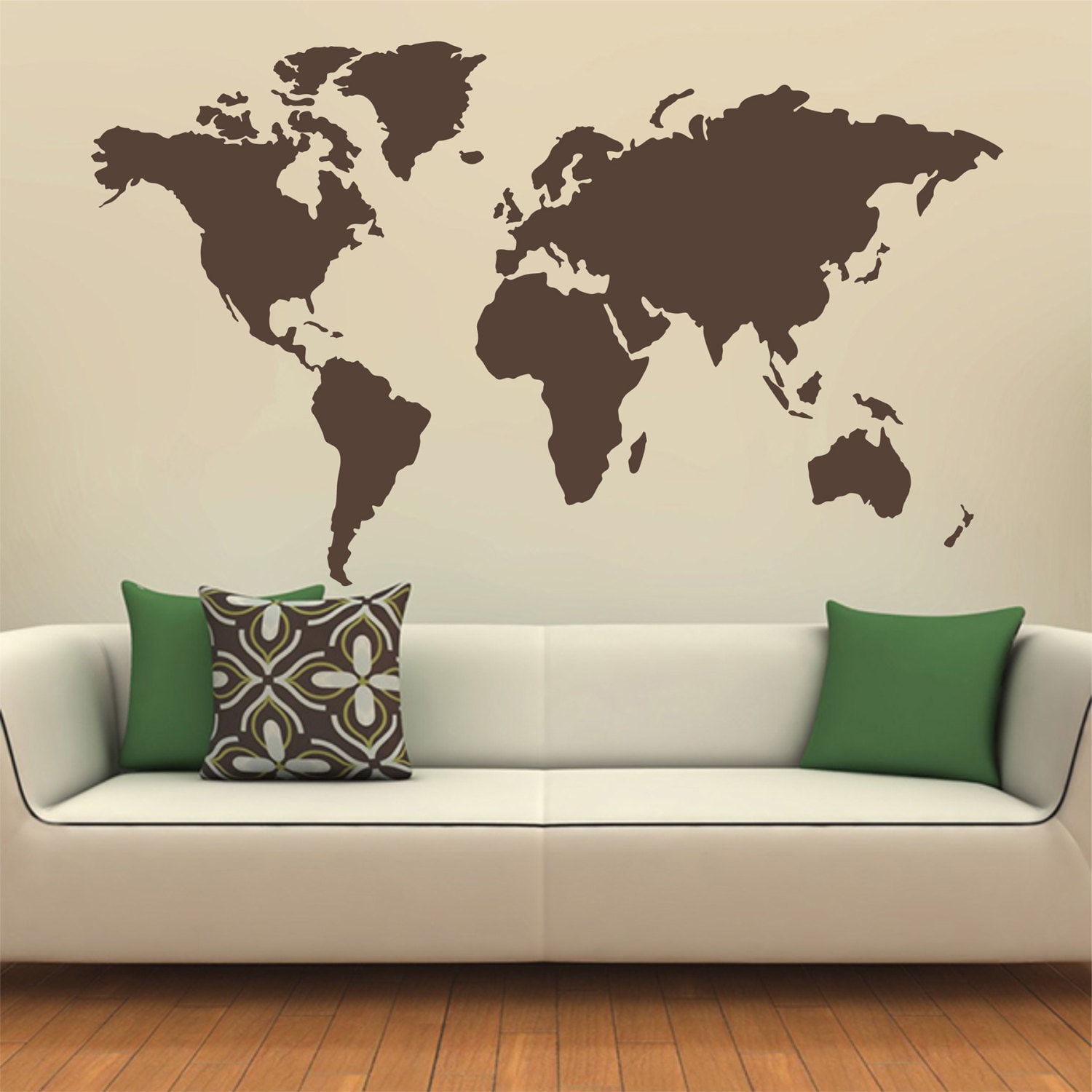 Map Of The World Silhouette Wall Decal Globe Wall Decal Wall