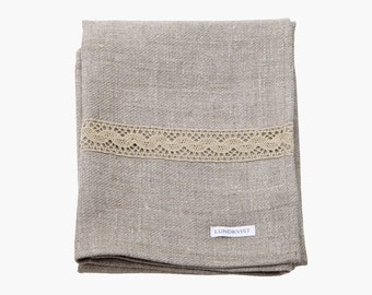 Cupboard tilde high quality linen - towel - cloth - towel - nature - with lace detail