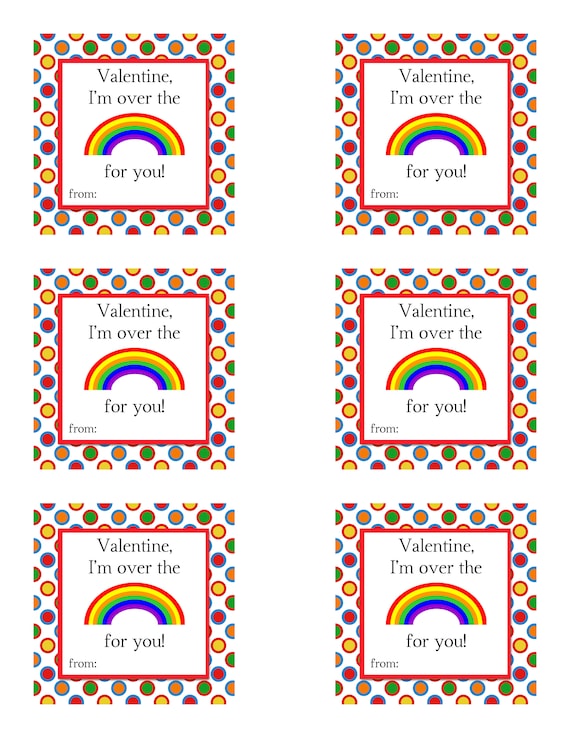 Printable Valentines Printable Skittles Valentine Rainbow