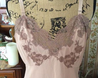 Vintage 1950s 1960s Full Under Slip By Artemis 100% Nylon Lingerie Sexy Romantic Fetish Adjustable Straps Tag Size Reads 40 Average