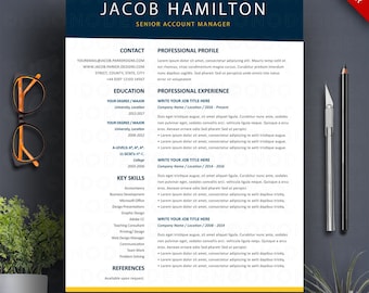 Resume Template Word 3 Page Professional CV + Cover Letter Creative Teacher Resume Two Column