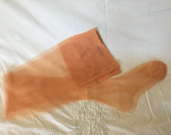 1950s Vintage Stockings Nylons Peach Albert’s / Vintage Hosiery / Nylon Stockings