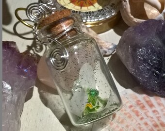 Snowdrop Bottle Charm Necklace
