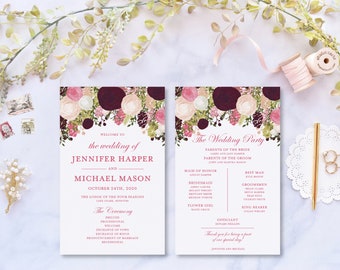 Wedding Program Template DIY Wedding Program Wedding Program Printable Ceremony Template INSTANT Download PDF Template #CL113