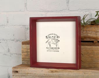 7x7" Square Picture Frame in Park Slope Style with Vintage Wine Finish - IN STOCK - Same Day Shipping - 7x7 Photo Frame Rustic Burgundy