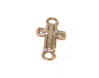 10 x 24mm Antique Silver Cross Link - 4 links