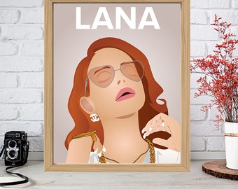 LANA DEL REY Print - Minimalist Poster Drawing Art