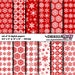 Digital Scrapbook Paper - Christmas / Winter - Red & White Snowflake Collection (12"x12") Holiday - Seasonal - Snow - Modern - Party