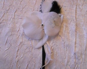 White Orchid hair clip