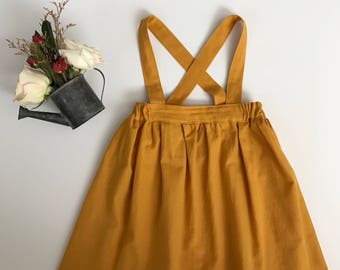 Vintage Mustard Suspender Skirt
