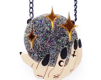 Crystal ball necklace