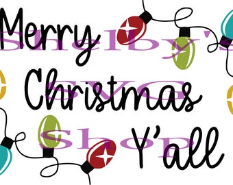 Merry Christmas Y'all - svg eps dxf pdf png