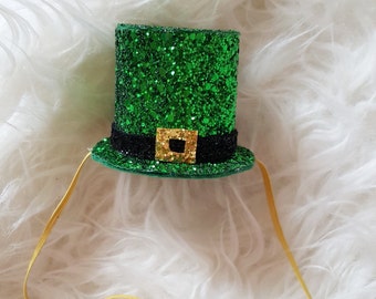 St. Patrick's Day, leprechaun hat, mini top hat, birthday hat, st. Patrick's day birthday