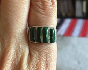Malachite sterling ring