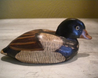 Hand Carved Miniature Wooden Duck Decoy