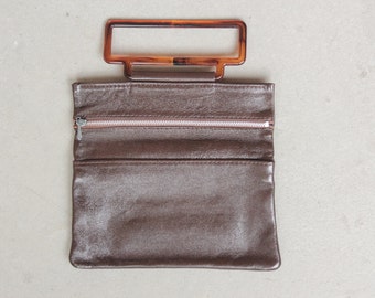 RARE! 1960's Mini Fold Over Clutch - 60's Fold Over Leather Purse