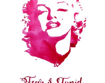 Original Pop Art Watercolor - Marilyn Monroe - With Quote