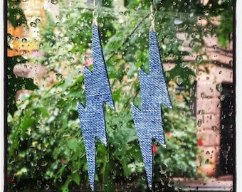 Denim Earrings- Bolt Jean Earrings