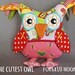 Cute OWL soft toy 6x10 hoop, ITH embroidery design, digital download