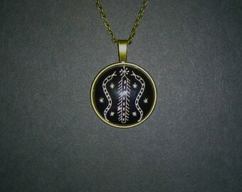 Beautiful Damballah Danbala God Wedo Veve Vodou Voodoo Snake Pendant Necklace.