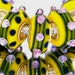 Yellow lampwork Murano glass beads-Fits European style charm bracelets.Silver plated 5mm single thread core