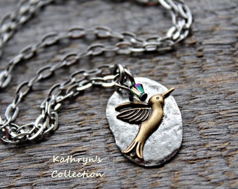 Hummingbird Necklace, Hummingbird Jewelry, Bird Necklace, Bird Jewelry, Gift for Bird Watcher